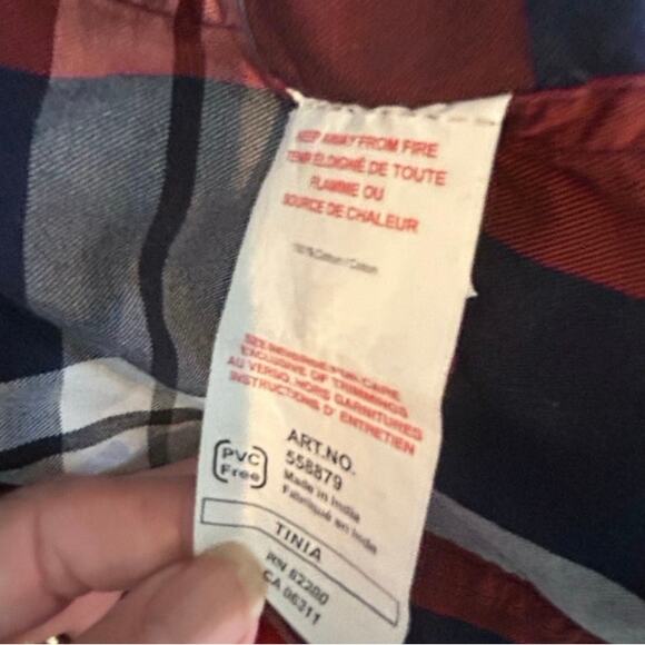 Puma‎ Red Blue Plaid Flannel Shirt Long Sleeve Roll Tab - Picture 4 of 6